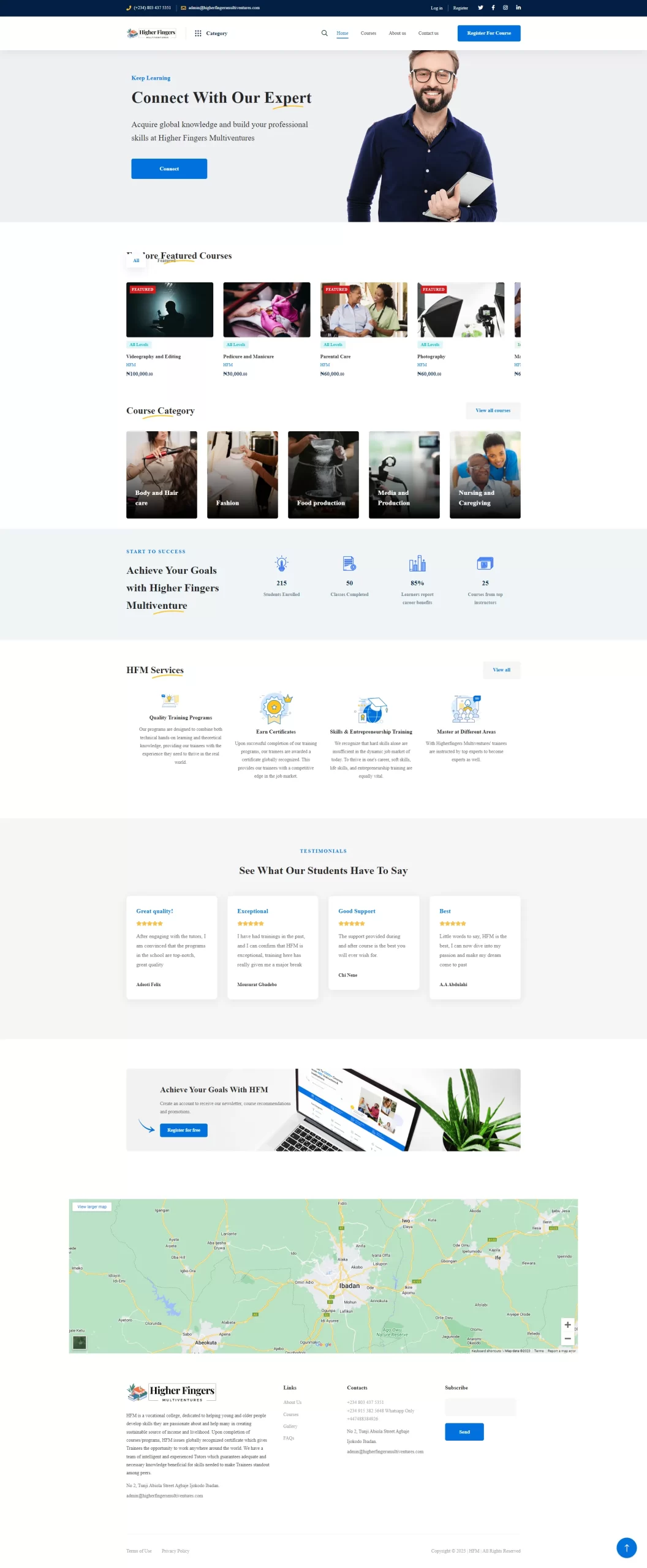 Higherfingers Multiventures Website Design